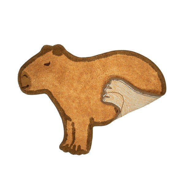 Smeđi pamučan dječji tepih 52x68 cm Capybara – Sass & Belle-image-1