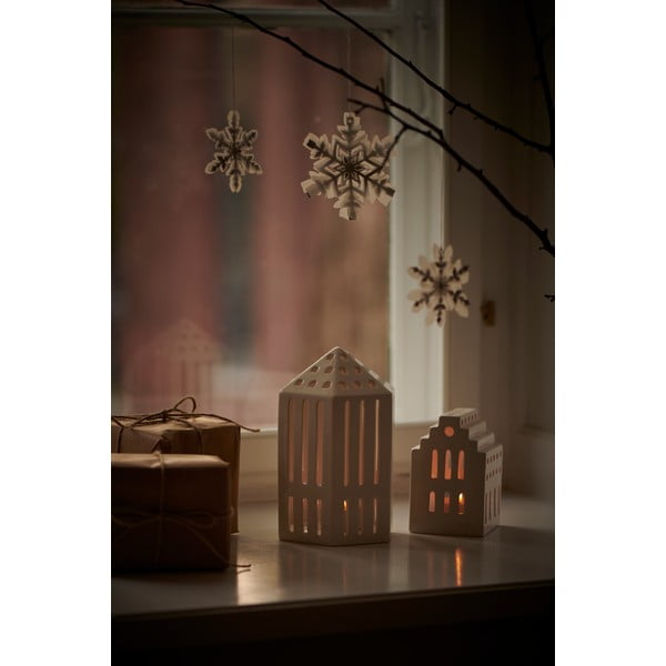 Bijeli keramički svijećnjak Kähler Design Long Church, visina 10 cm-image-1