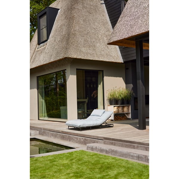 Plava metalna/tapecirana vrtna ležaljka Emma - Hartman-image-4