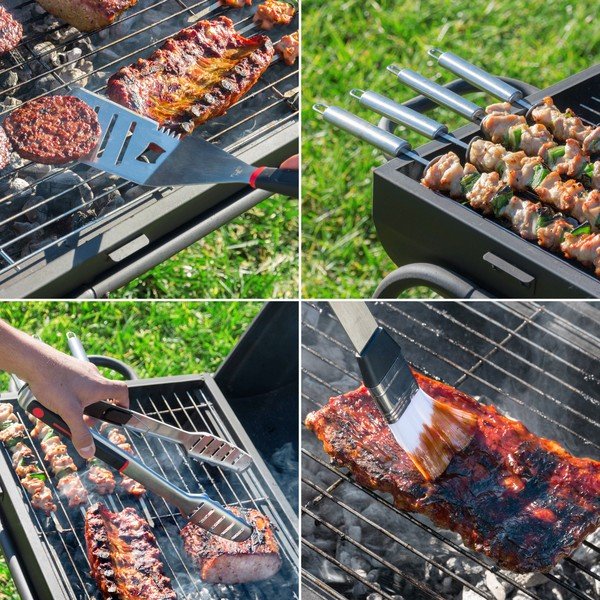 11-dijelni pribor za roštilj od nehrđajućeg čelika u kovčegu InnovaGoods Professional Barbecue-image-1