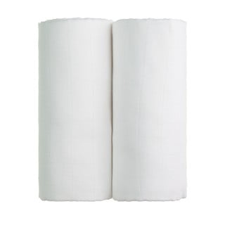 Set od 2 bijela pamučna ručnika T-TOMI Tetra, 90 x 100 cm