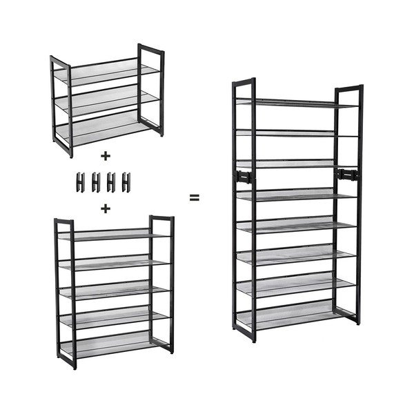 Crni metalni stalak za 15 pari obuće Songmics-image-4