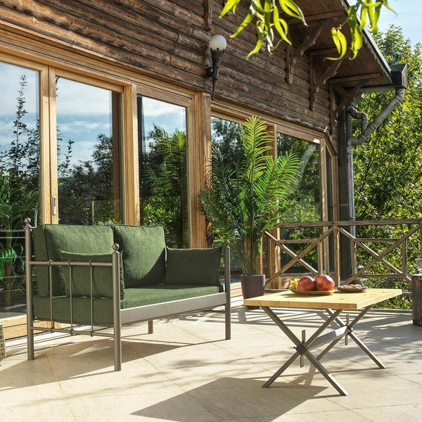 Zelena metalna vrtna sofa Lalas – Floriane Garden-image-3