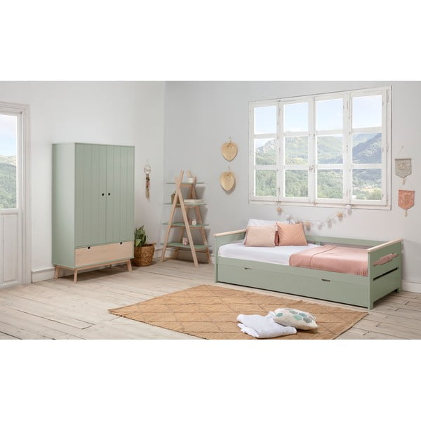 Zeleni dječji ormar s nogama od borovog drva Marckeric Kiara-image-1