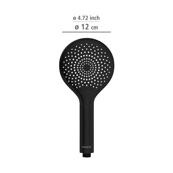 Crna tuš glava Wenko Matt, ø 12 cm-image-1