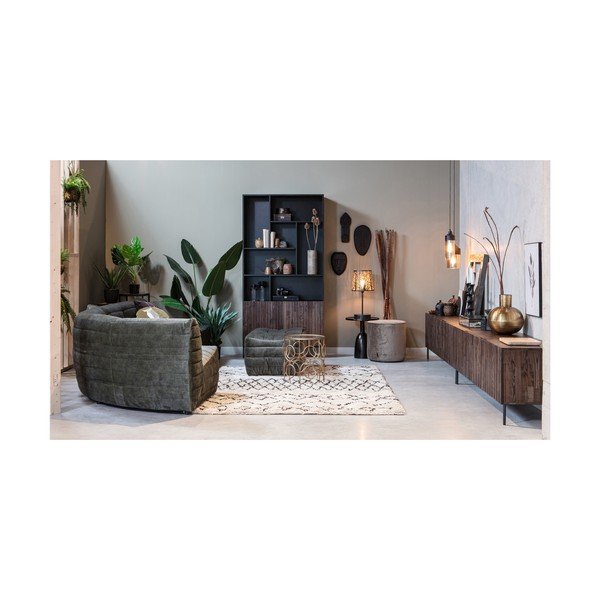 Maslinasto-zeleni baršunasti tabure WOOOD Sara, ⌀ 46 cm-image-2
