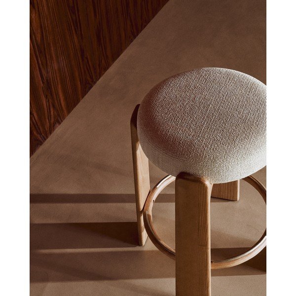 Bež/u svijetloj prirodnoj boji barska stolica od čvrste jeseni (visine sjedala 65 cm) Granite – Kave Home-image-3