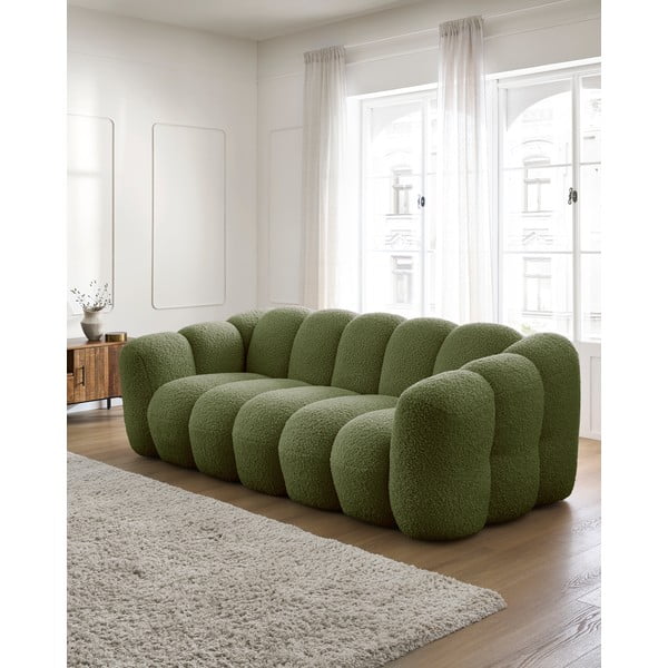 Zelena sofa od bouclé tkanine 232 cm Hippolyte – Bobochic Paris-image-1