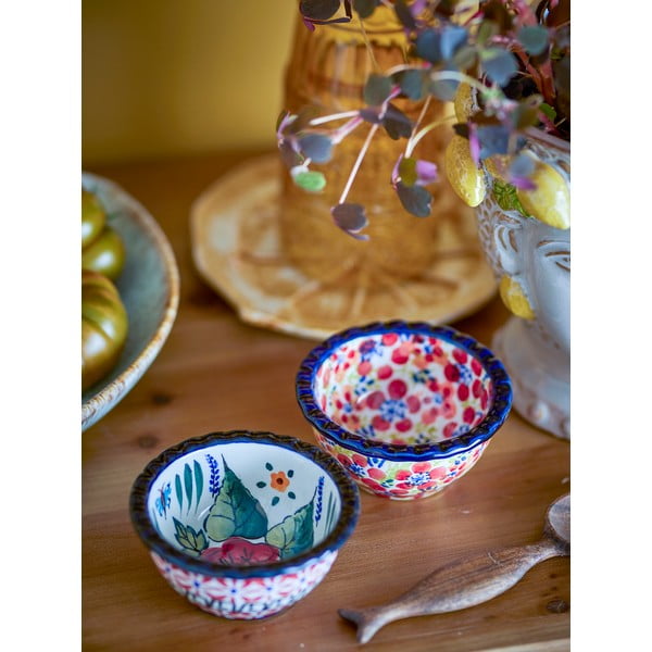 Crvene zdjelice u setu za posluživanje 2 kom od kamenine 95 ml Florist – Bloomingville-image-2