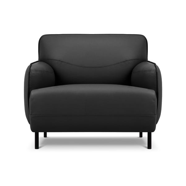 Tamno siva kožna fotelja Windsor & Co Sofas Neso