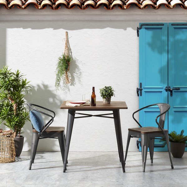 Vrtni blagovaonski stol s pločom od bambusa Kave Home Malibu, 80 x 80 cm-image-3