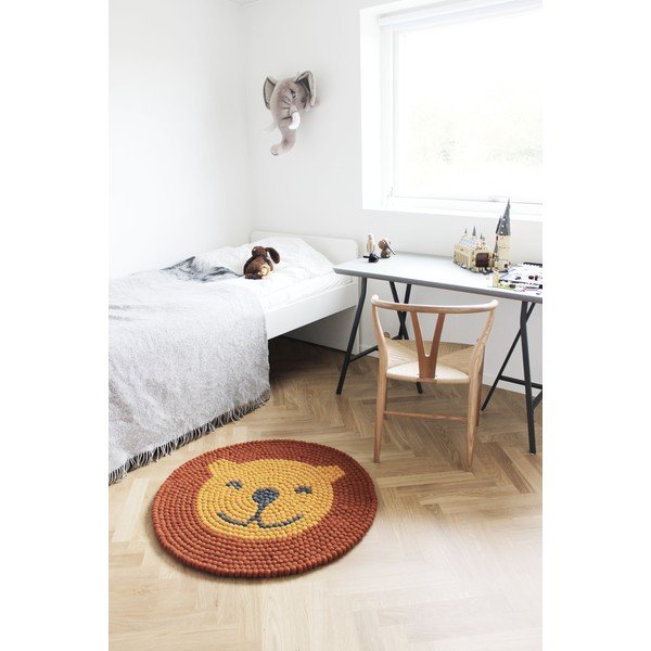 Dječji tepih od vunenih pompona Wooldot Ball Rugs Lion, ⌀ 90 cm-image-4