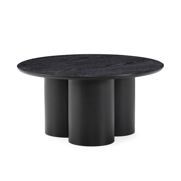 Crni okrugao stolić za kavu ø 80 cm Lua – MOME
