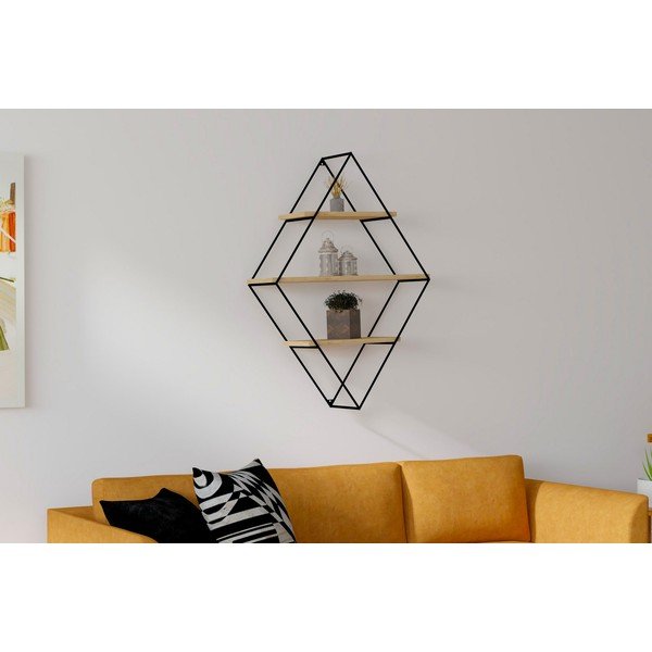 Crno/prirodna polica Meho - Kalune Design-image-1