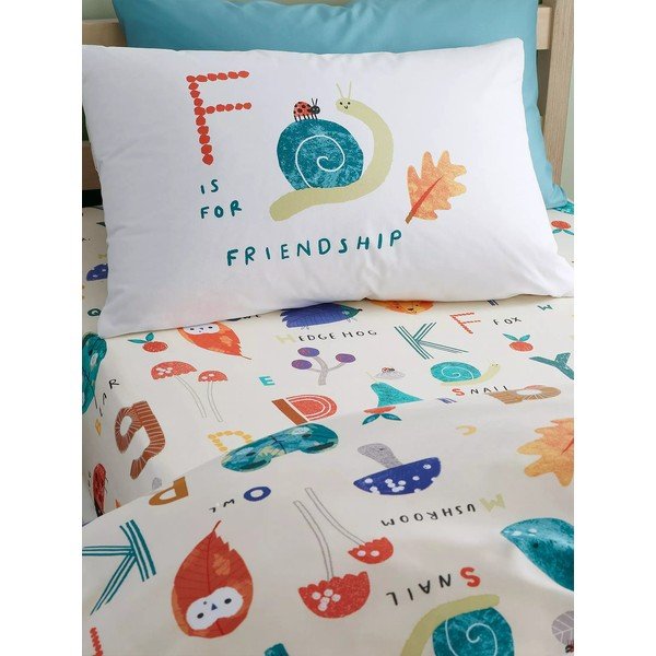 Dječja plahta s gumom za dječji krevetić 70x140 cm Woodland Alphabet – RHS-image-1