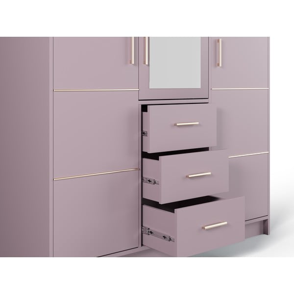Ružičasti ormar s ogledalom 147x200 cm Burren - Cosmopolitan Design-image-1