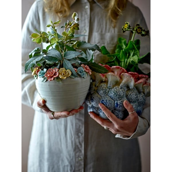 Ručno oslikana ukrasna tegla za cvijeće od kamenine ø 19,5 cm Eanna – Bloomingville-image-2