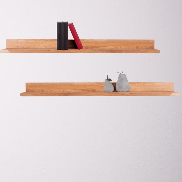 Polica za fotografije od punog hrasta u prirodnoj boji 100 cm Kalle – Interia Home & Living-image-1