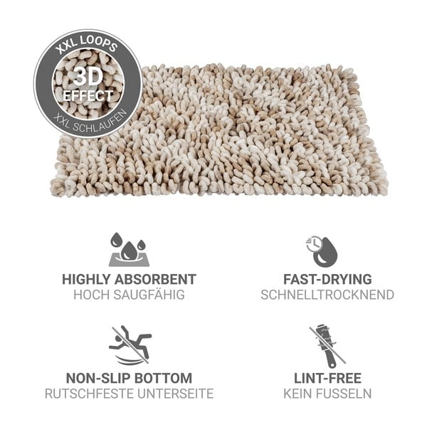 Bež tekstilna kupaonska prostirka 60x90 cm Lerici – Wenko-image-4