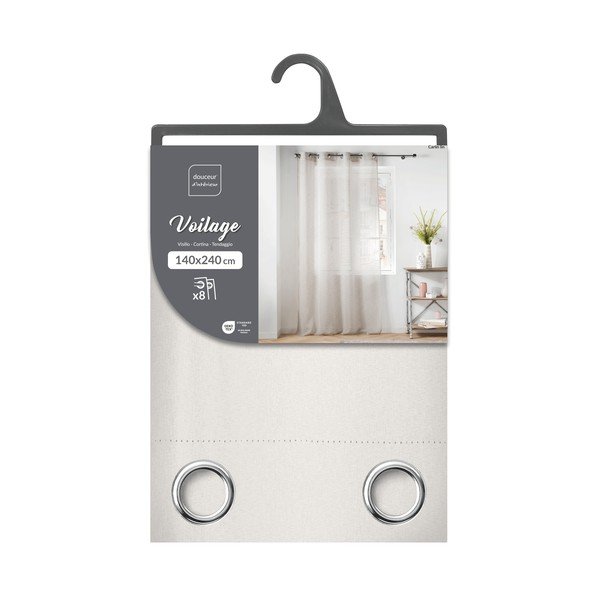 Prozirna zavjesa od voila boje slonovače 140x240 cm Carlin – douceur d'intérieur-image-4