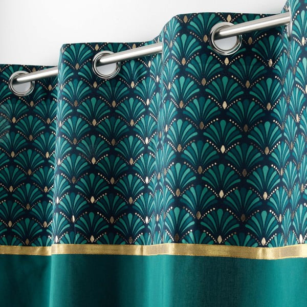 Petrolej zelena pamučna zavjesa 140x240 cm Artchic – douceur d'intérieur-image-1