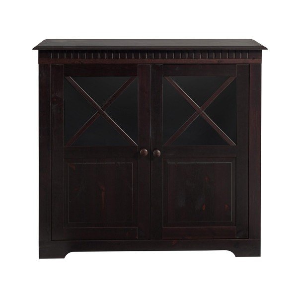 Tamno smeđa vitrina od masivnog bora 95x35 cm Lisa – Støraa