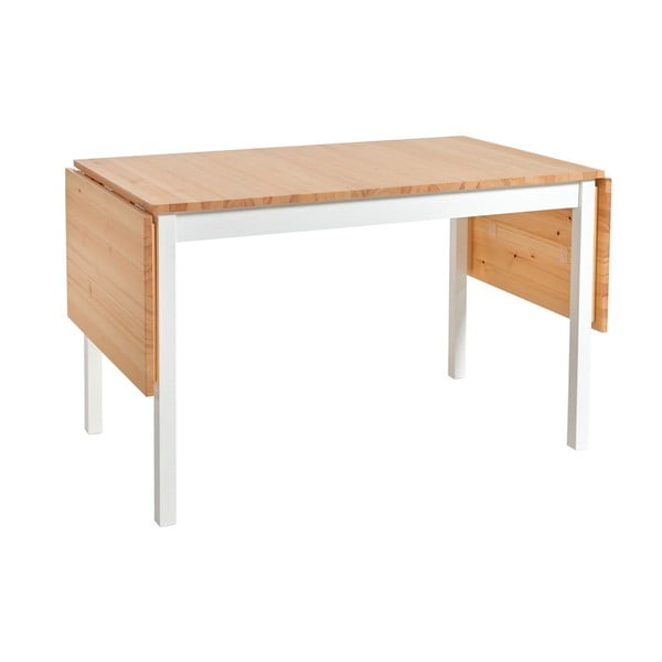 Sklopivi blagovaonski stol od borovine s bijelom konstrukcijom Bonami Essentials Brisbane, 120 (200) x 70 cm