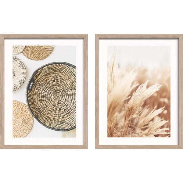 Tiskane slike u setu 2 kom s okvirom 30x40 cm Full Beige – Styler