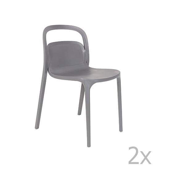 Set od 2 sive stolice White Label Rex