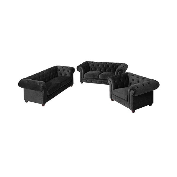 Crna sofa Max Winzer Orleans Velvet, 216 cm-image-2