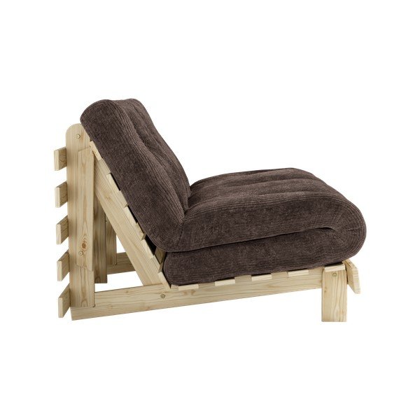 Tamno smeđa sklopiva sofa od samta 140 cm Roots – Karup-image-4