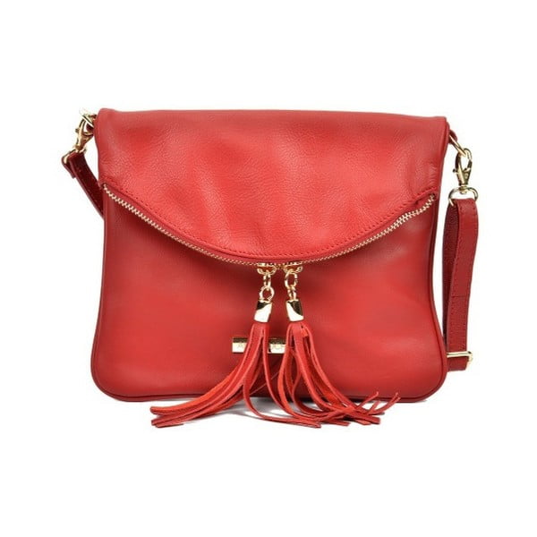 Crvena kožna torbica Anna Luchini Pasado
