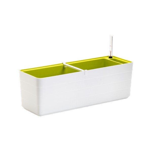 Bijelo-zelena samozalijevajuća tegla za cvijeće Plastia Berberis, dužina 59 cm-image-1