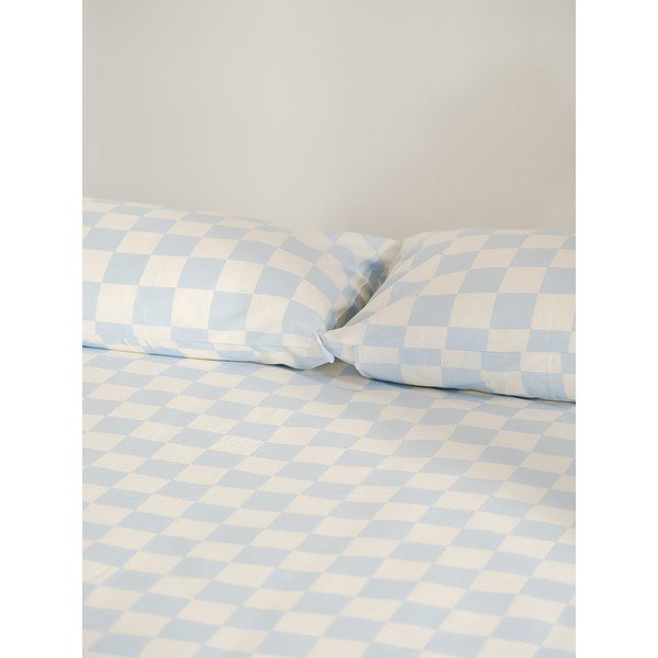 Svijetlo plava/krem navlaka za poplun za krevet za jednu osobu od pamučnog satena 140x200 cm Plu – noo.ma-image-2