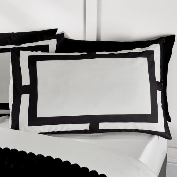 Crno-bijela posteljina za krevet za jednu osobu 135x200 cm Mono Panel – Catherine Lansfield-image-1