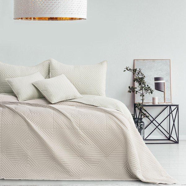 Krem prošiven prekrivač od mikrovlakana 220x240 cm Softa – Restilo-image-2