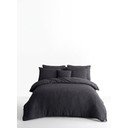 Antracitno siva posteljina za bračni krevet/za produženi krevet od renforce pamuka 240x220 cm Waffle Striped – Mila Home Luxury