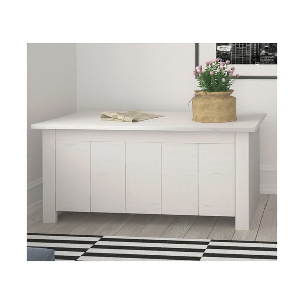 Bijela škrinja od masivnog bora 100x45 cm Bertram – Støraa-image-1