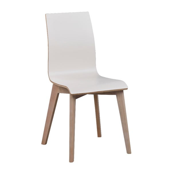 Bijela stolica za blagovanje sa svijetlosmeđim Rowico Grace nogama