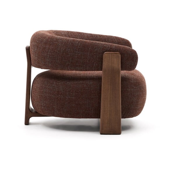 Smeđa fotelja od šenila Granite – Kave Home-image-3