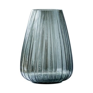 Siva staklena vaza Bitz Kusintha, visina 22 cm