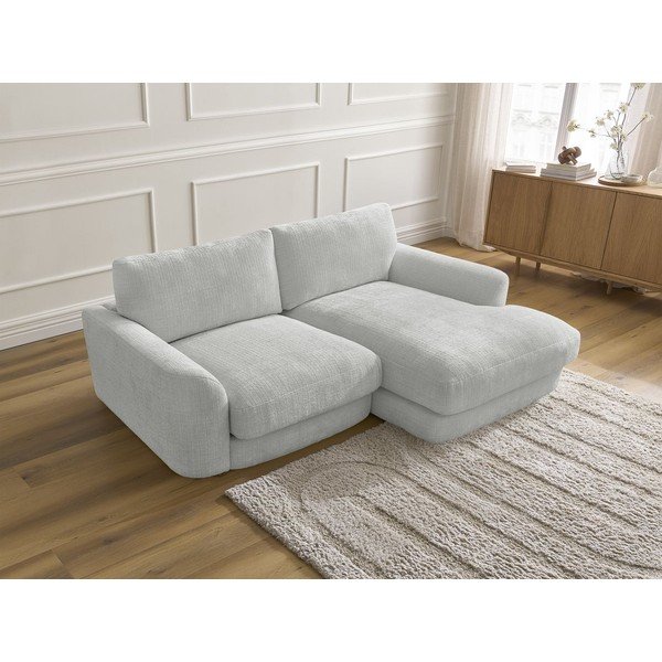 Svijetlo siva kutna garnitura od šenila (s desnim kutom/s ležaljkom) Leonore – Bobochic Paris-image-3