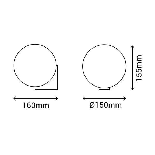 Crna zidna svjetiljka SULION Obi, ø 15 cm-image-3