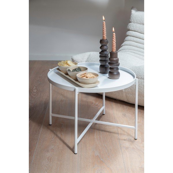 Bijeli metalni okrugao stolić za kavu ø 50 cm Meseta  – Leitmotiv-image-2