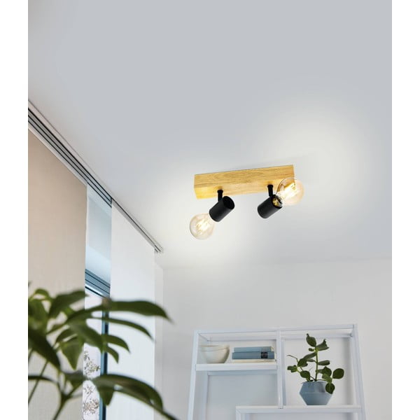 Crna/u prirodnoj boji stropna svjetiljka 5x30 cm TOWNSHEND 3 – EGLO-image-1