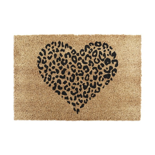 Otirač od kokosovih vlakana 40x60 cm Leopard Heart – Artsy Doormats