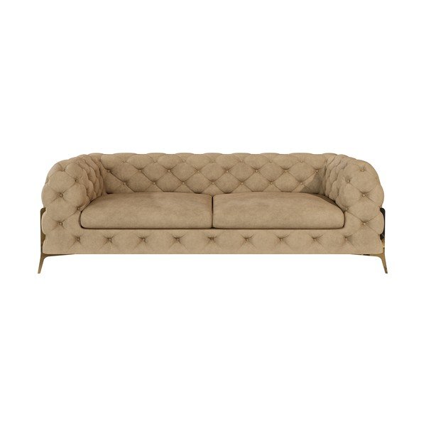 Svjetlo smeđa baršunasti sofa 225 cm Chelsea Bis – Ropez