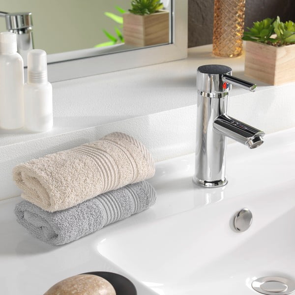 Bež pamučan ručnik od frotira 30x50 cm Tendresse – douceur d'intérieur-image-1