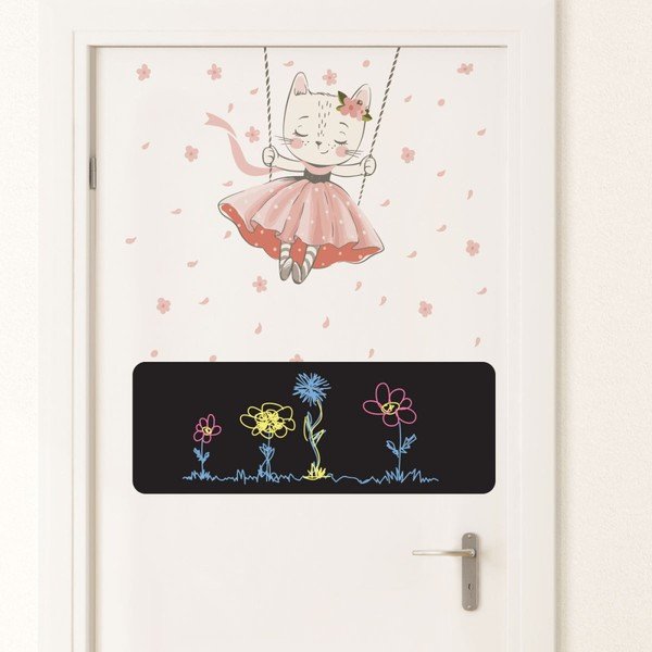 Set od 2 zidne naljepnice i 4 krede Ambiance Dancing Cat i Blackboard-image-2
