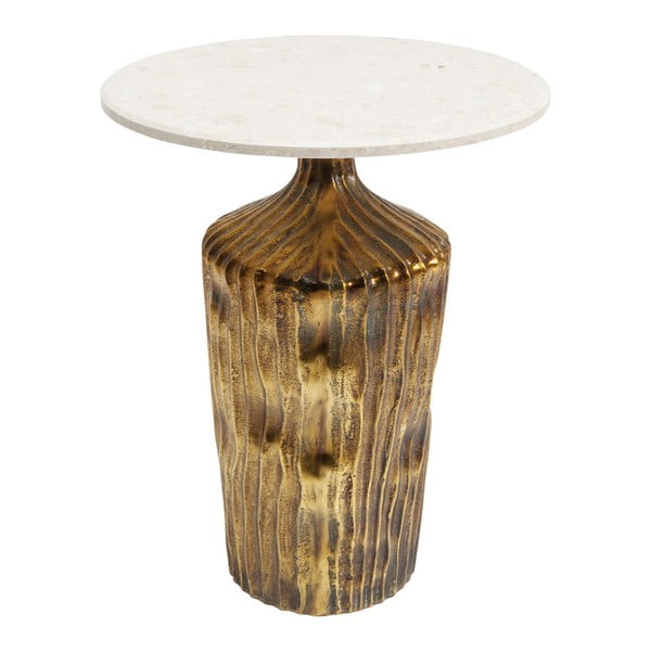 Pomoćni stolić s pločom od prirodnog mramora Kare Design Riffle, ⌀ 46 cm